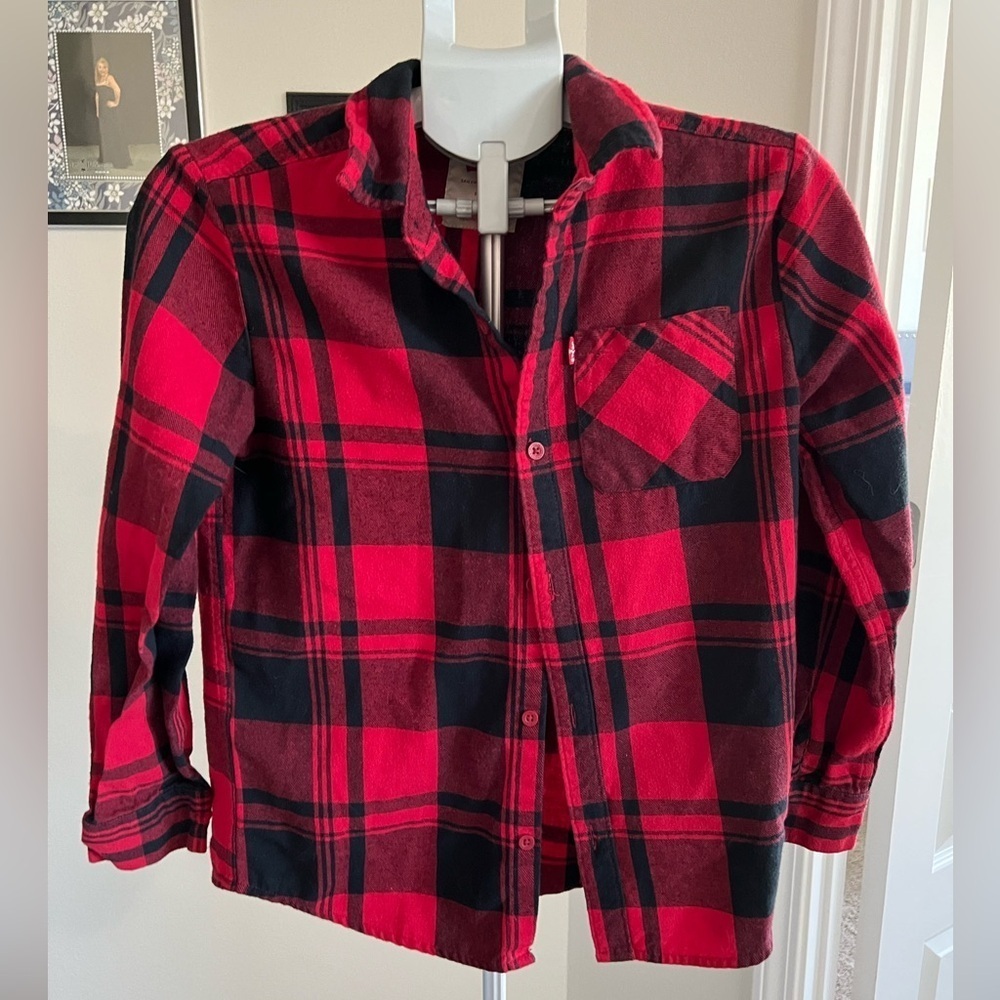 Levi's Kids Red and Black Checkered Shirt